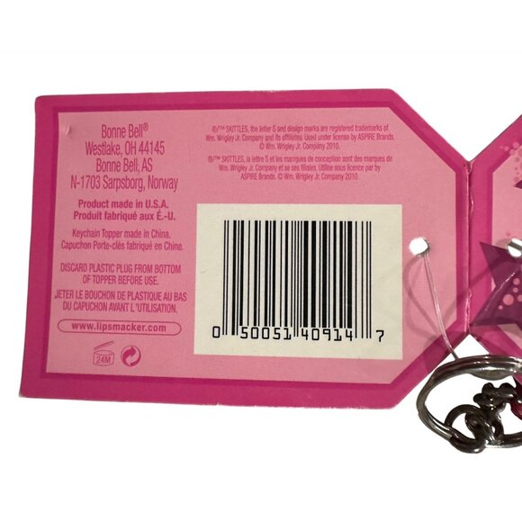 Vintage Lip Smacker SKITTLES Trio Lip Balm Cane Keychain Gift Set BUBBLE FONT - Picture 9 of 9